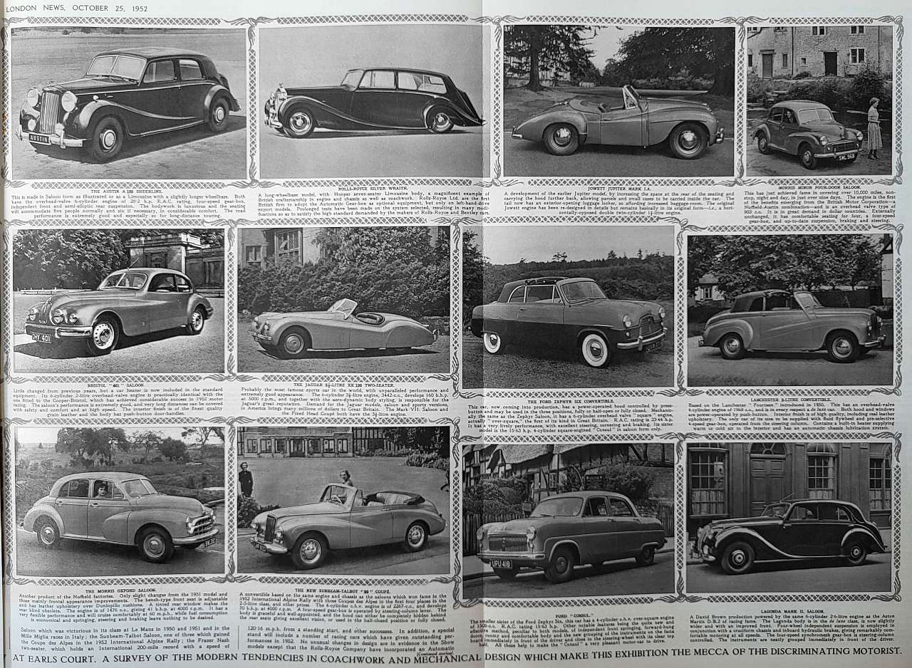 mixed cars 1952 motor show